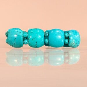 Turquoise Beaded Bracelet with Natural Stone